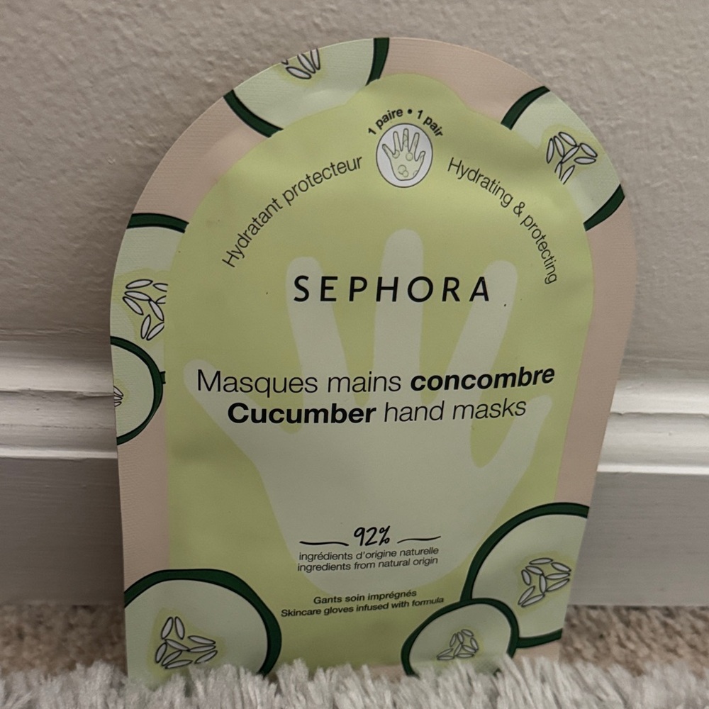 Sephora Cucumber Hand Masks - Cream and Green